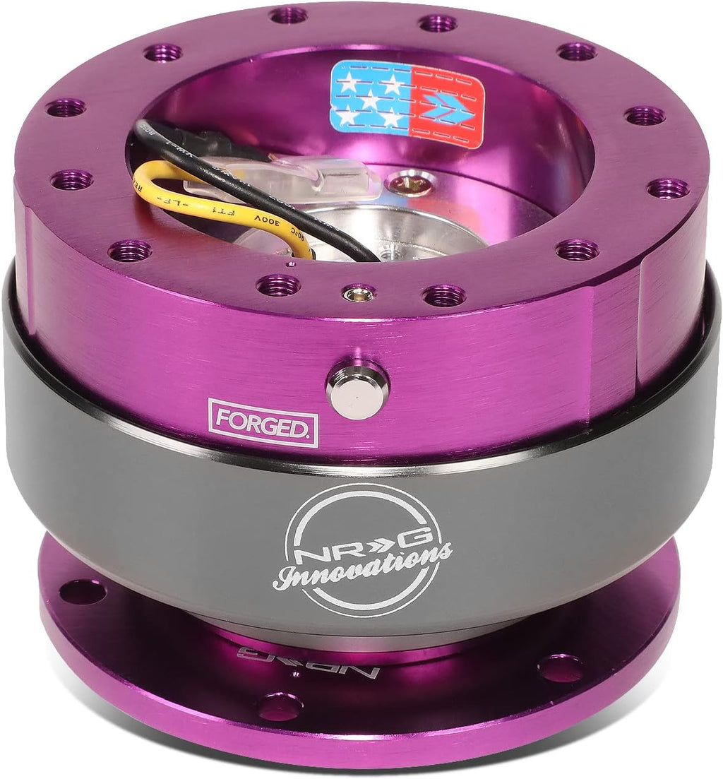 NRG Innovations Steering Wheel Quick Release Kit with Titanium Ring,Purple Body, NRG-SRK-200PP-TI