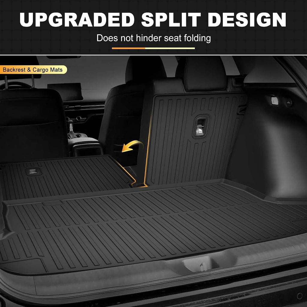 Floor Mats & Cargo Mat Fit for Honda HR-V 2023-2027 & Acura ADX 2025 2026 | All Weather Floor Mats Trunk Cargo Liner with Backrest Protectors Custom Fit for Honda HRV Sport/LX/EX-L