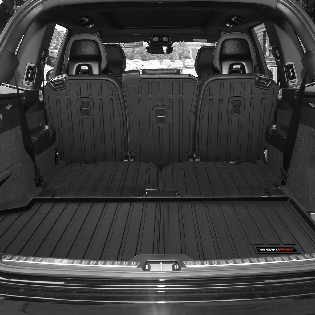 for 2016-2025 2026 Volvo XC90 Hybrid/PHEV Floor Mats 3 Rows Trunk Cargo Liner and 2nd 3rd Rear Seat Backrest Mat TPE All Weather Accessories (Only for Plug-in Hybrid/PHEV 7 Seat) (Full Set 10 Mats)