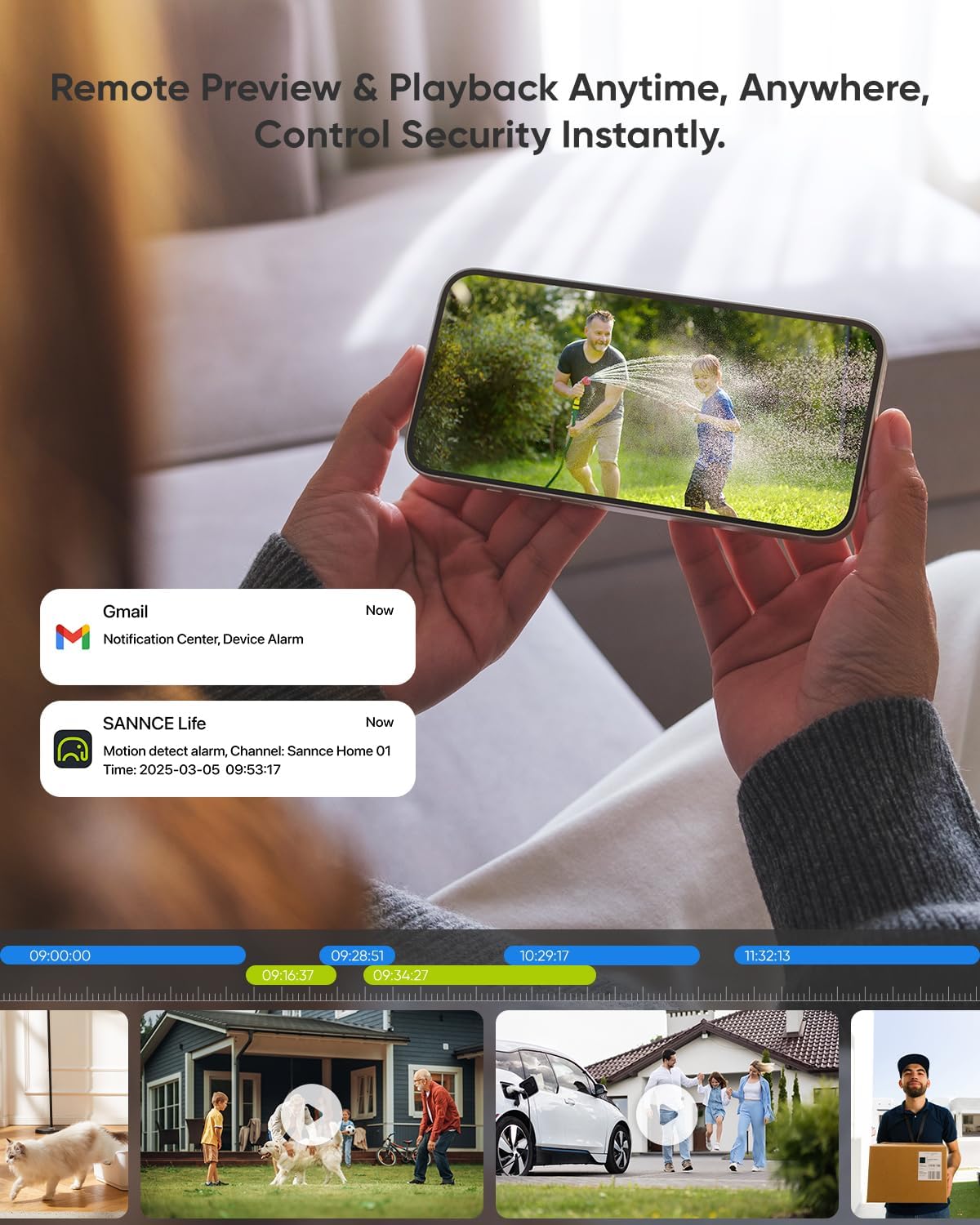 SANNCE 5MP PoE Security Camera System, 8CH 6MP Surveillance NVR with 4PCS 5MP HD Weatherproof Dome Cameras with H.265 Video Compression, Smart IR LED, APP Push Alert, Remote Access (NO HDD)
