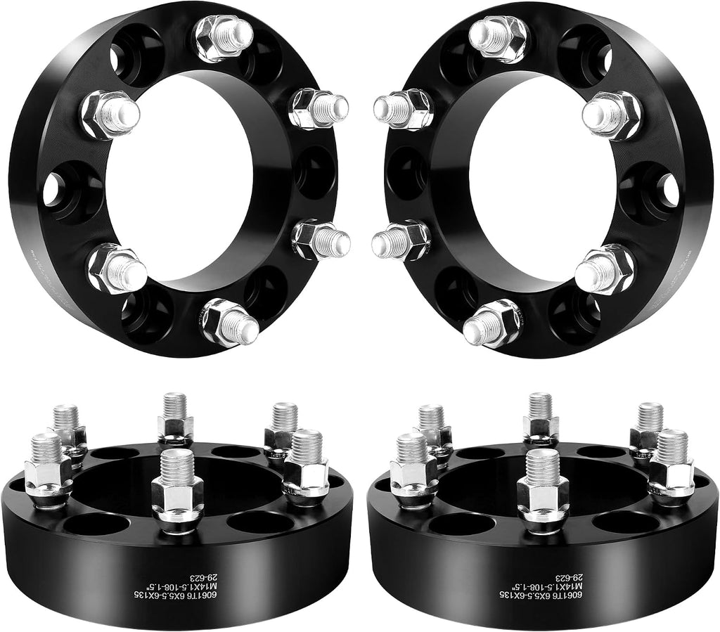 6x5.5 to 6x135 Wheel Spacers for Silverado Tahoe Suburban Yukon Sierra, 1.5 Inch 6x139.7 to 6x135 Wheel Adapters 108mm Center core with M14x1.5 Studs