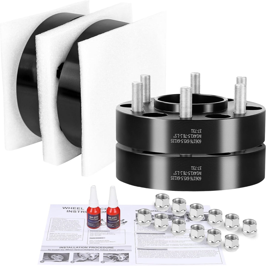 YIZBAP 4PCS 6x5.5 to 6x135 Wheel Adapters for F150 Wheels on Silverado 1500 Vehicle, 1.5 inch 6x139.7mm to 6x135mm Wheel Adapter 87.1mm Hub Centric and 78.1mm Hub Bore with M14x1.5 Studs