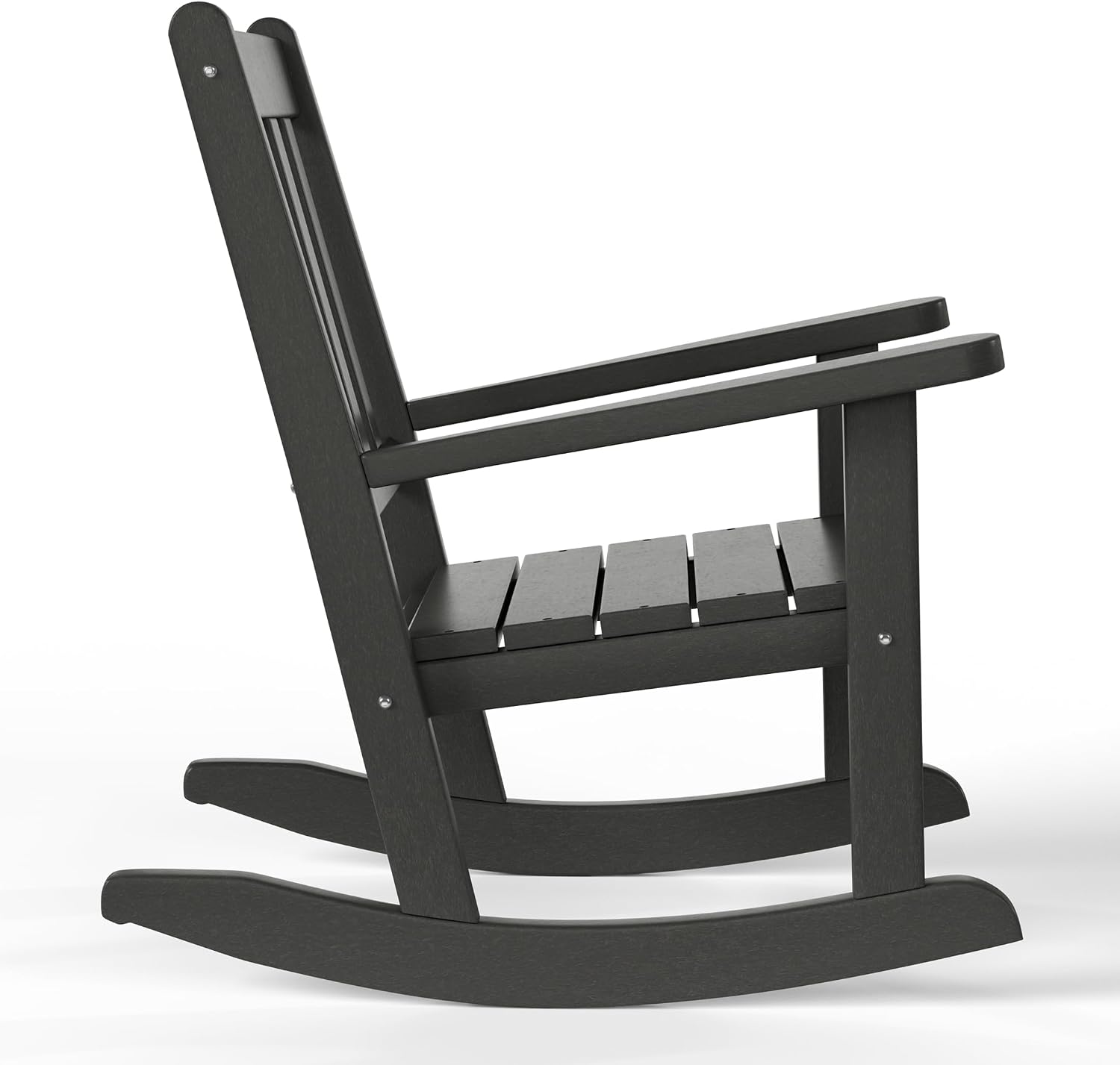 WestinTrends Malibu 3-Piece Kids Outdoor Rocking Chairs Set with Kids Square Side Table, Gray