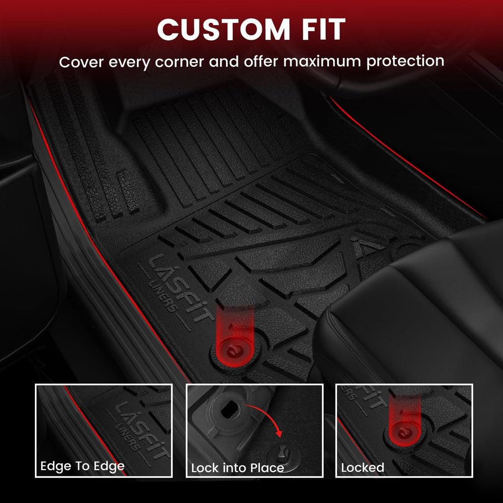 LASFIT Floor Mats & Cargo Liner 2021-2026 & Only 7 Seats (Not for 8/9 Seats) for Chevy Suburban/GMC Yukon XL(Only Yukon XL, Not Fit Yukon)/Cadillac Escalade ESV(Only Escalade ESV, Not Fit Escalade)