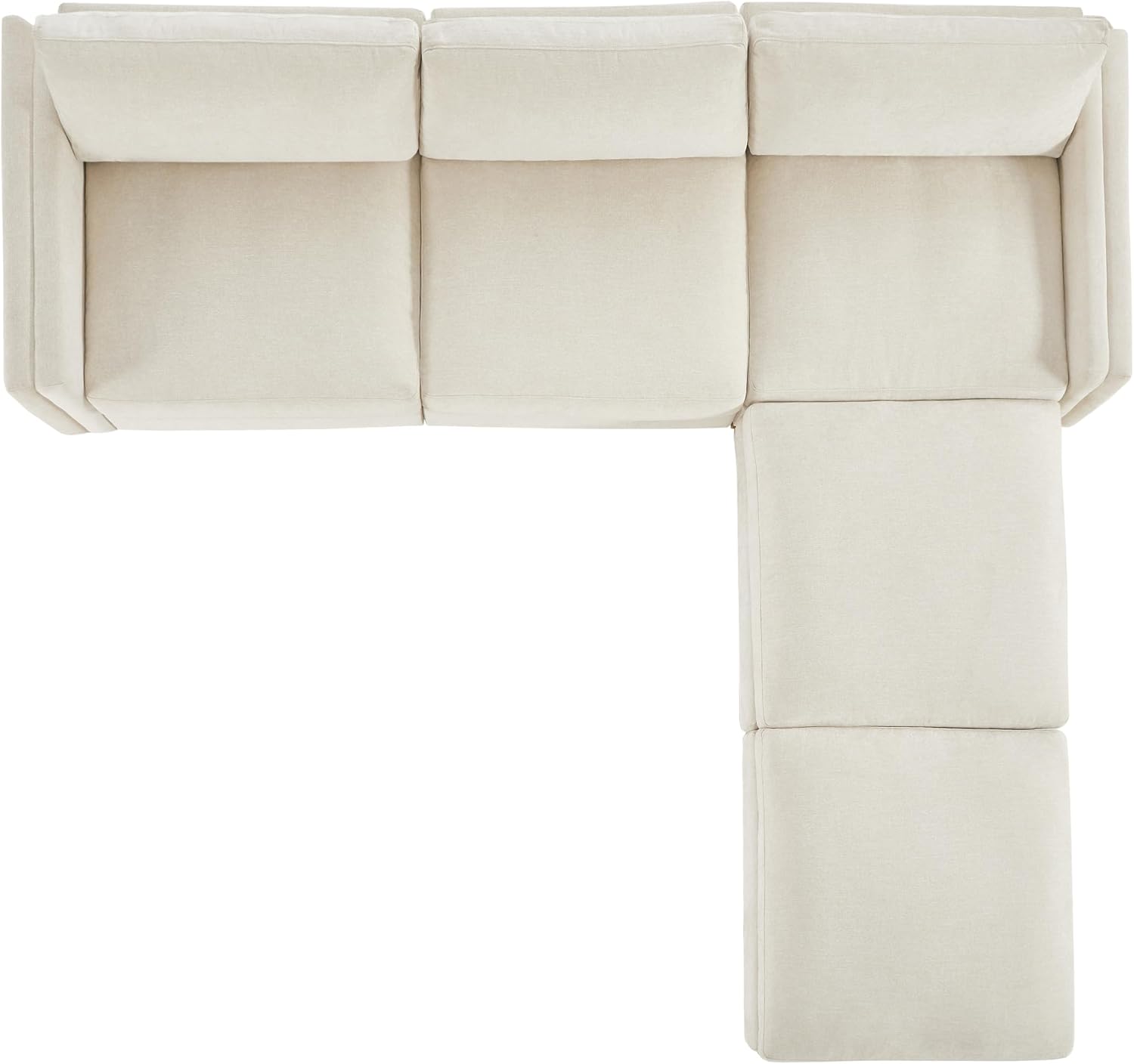 CHITA Super Large Luxury L Shape Convertible Sectional Modular Sofa, Down Filled Modern Sofa, Deep Seat Cloud Couch, 118 inch Width, 5 Seat Couch with Chaise, 2 Ottomans, Solid Wood Leg, Linen