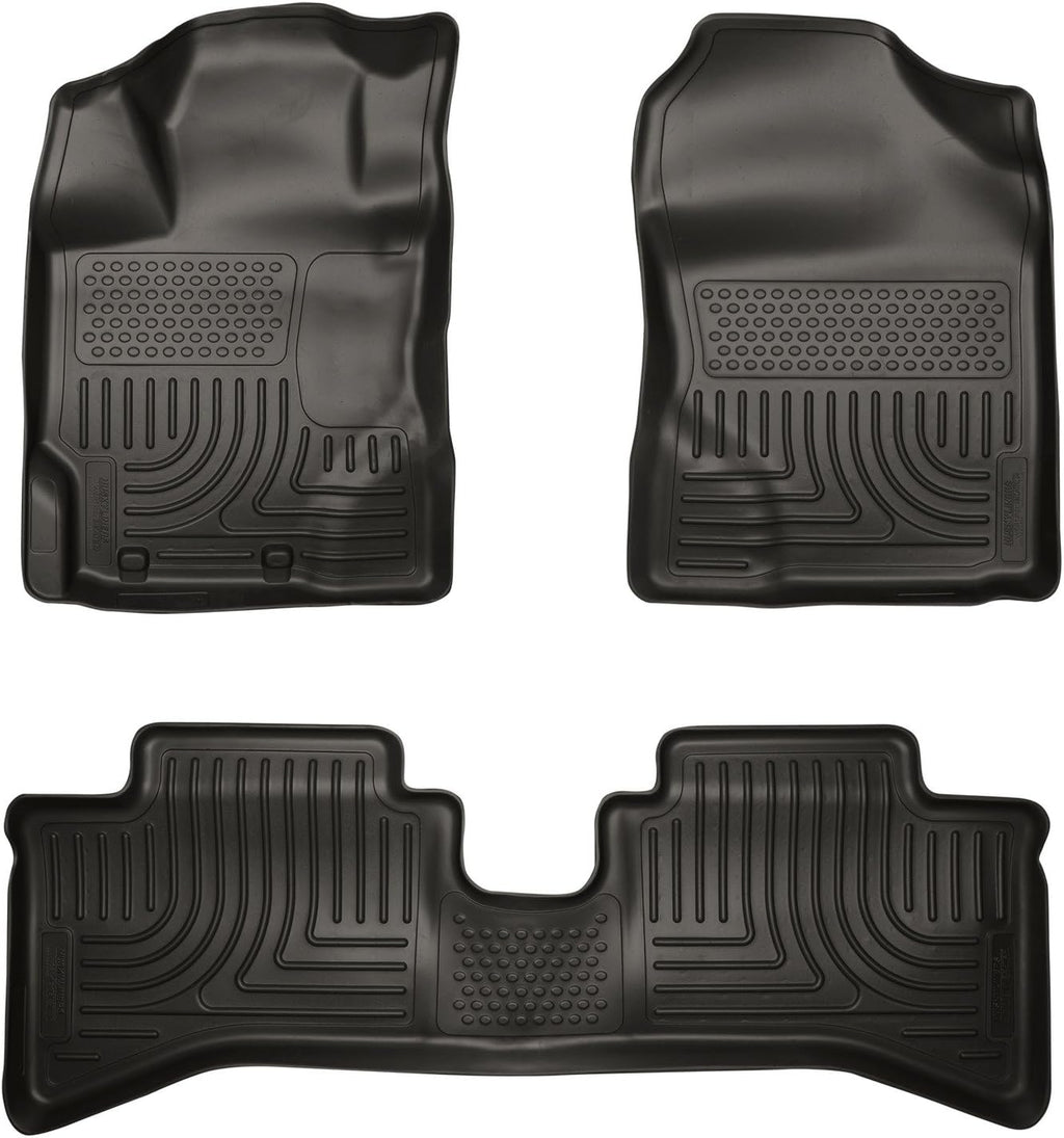 Husky Liners Weatherbeater Floor Mats | Fits 2012-2016 Toyota Prius C | Front & 2nd Row, 3-pc Black - 99501