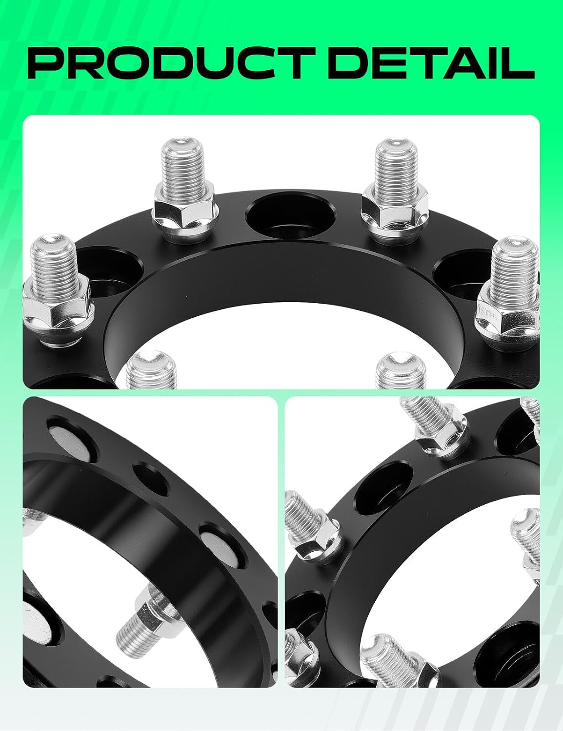 YHTAUTO 6x5.5 to 6x135mm Wheel Adapters 1' Compatible with Chevrolet Cadillac GMC Ram Models: Silverado Yukon, Tire Spacers w/M14x1.5' & 12.9 Grade Studs, 108mm Center Bore 6 Lug 4PCS