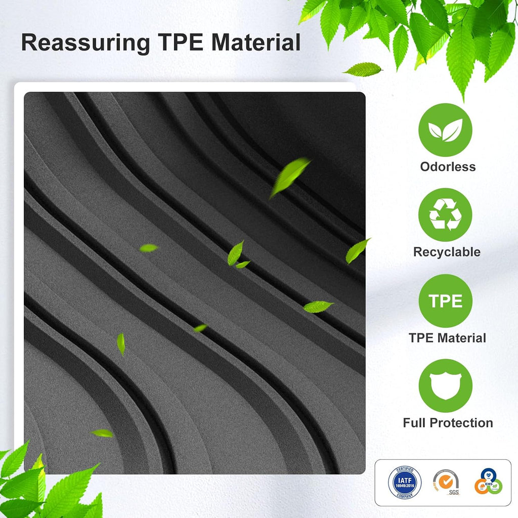 SMABEE Floor Mats & Cargo Liner for Toyota Sequoia 2023 2024 2025 2026, TPE All Weather Floor Liners Trunk Mat Accessories Interior Black