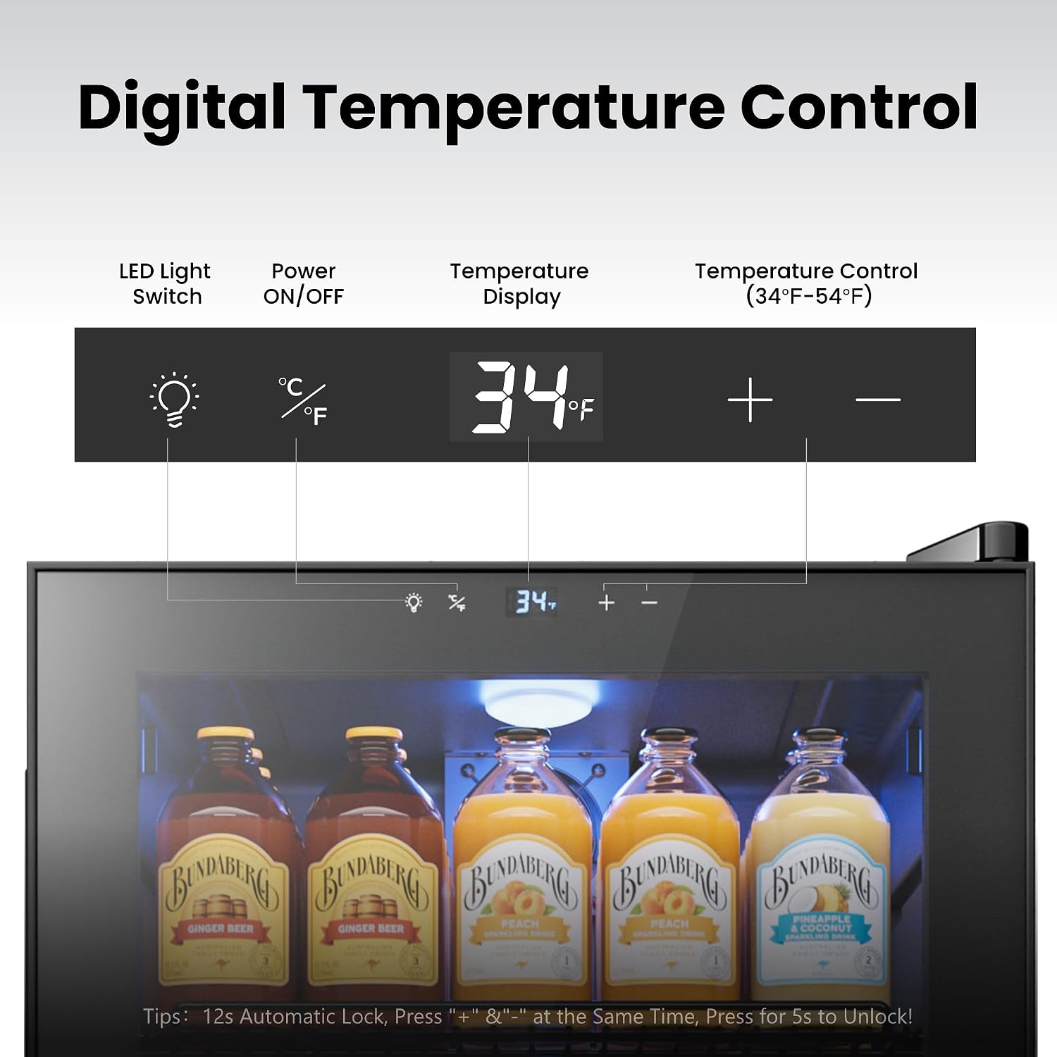 Yeego Beverage Refrigerator, 130-Can Mini Fridge with Glass Door, Adjustable Shelves & Digital Temperature Control for Soda, Beer, and Wine – Suitable for Home or Office Use