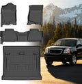 Floor Mats for Chevy Tahoe 2007 2008 2009 2010 2011 2012-2014 & GMC Yukon Bench (NOT fit XL or Hybrid), for Chevrolet Tahoe Floor Mats 1st & 2nd Row & Cargo Liner, 8 Seats, TPE Summer Winter