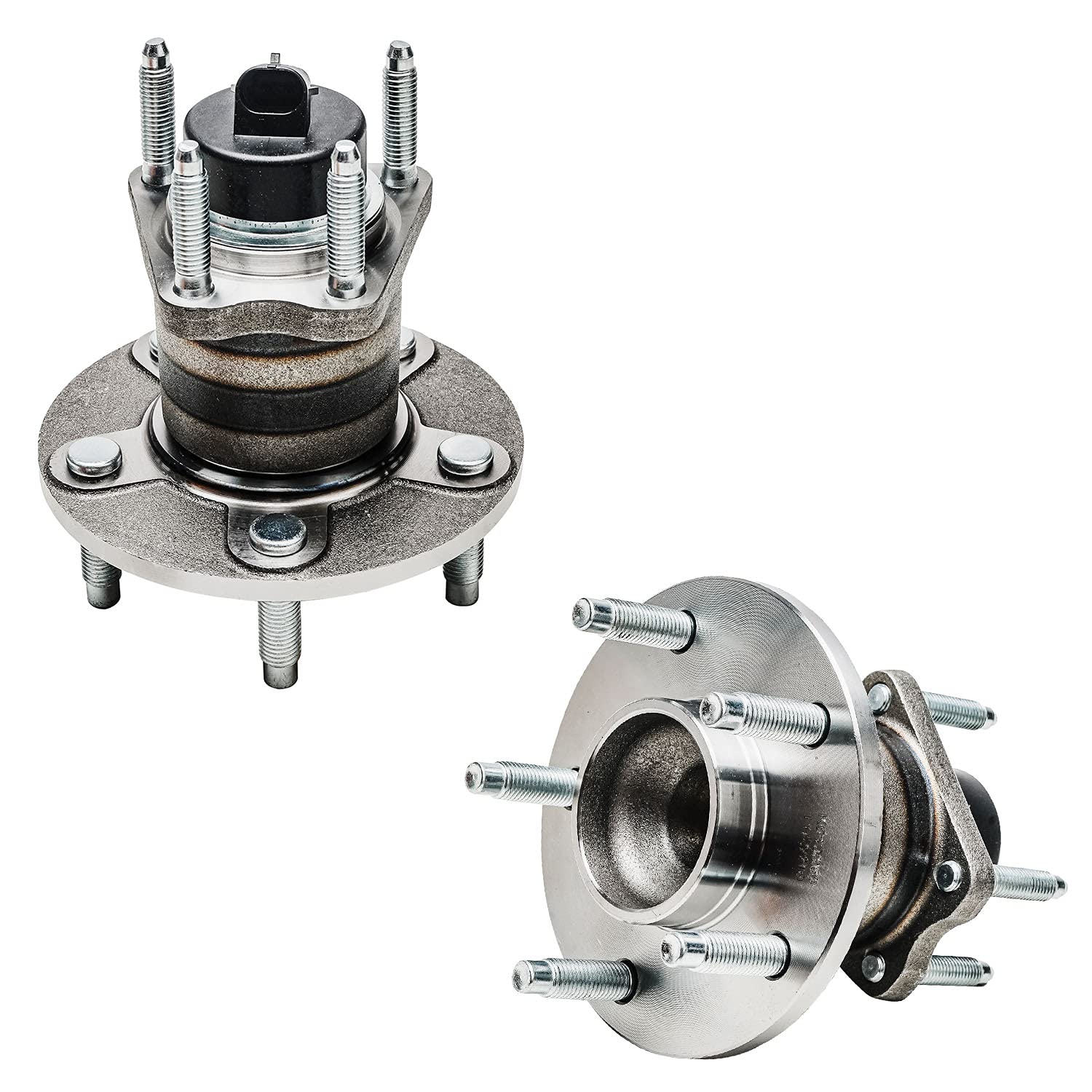 Detroit Axle - Pair Rear Wheel Hub and Bearing Assembly for Chevy Cobalt 2005-2010, HHR 2006-2011, Pontiac G5 2007-2010, Pursuit 2005-2006, Saturn Ion 2004-2007 5 Lugs w/ABS