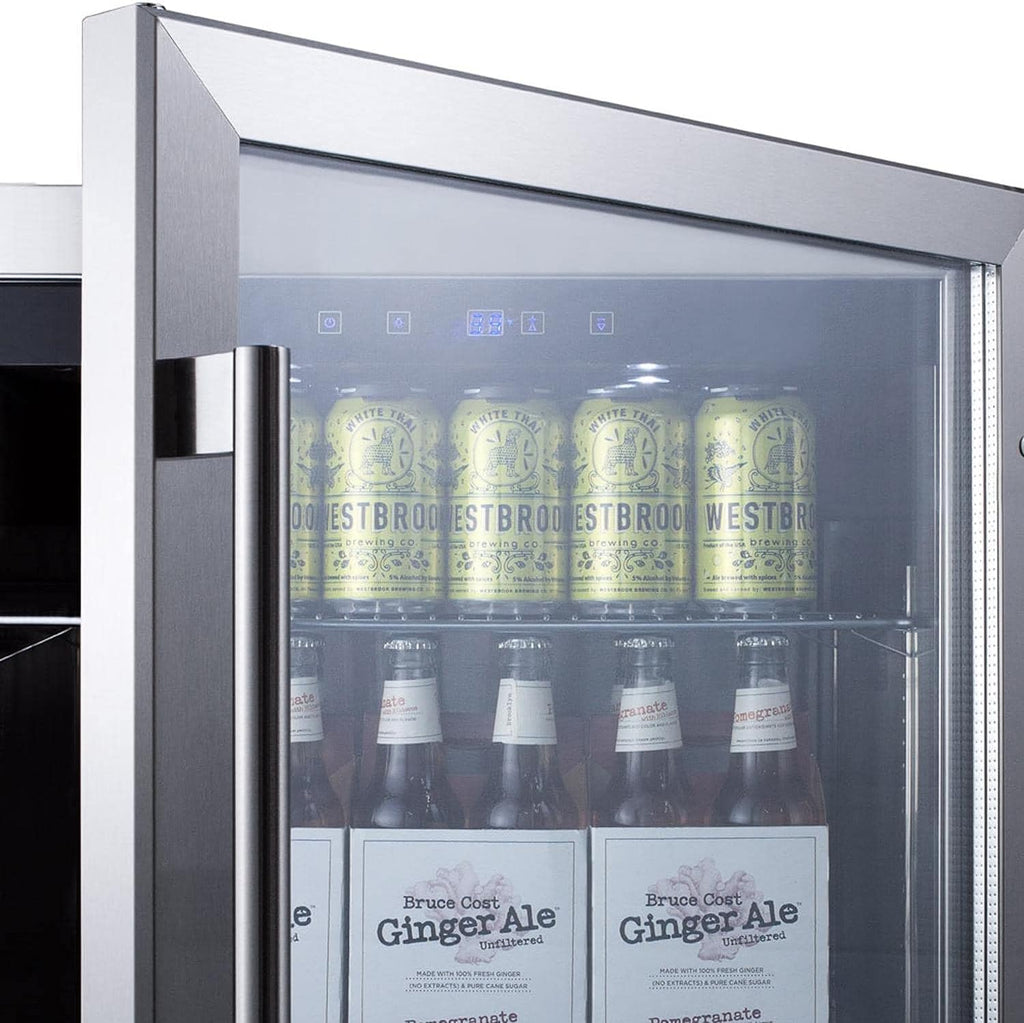 Summit 24' Beverage Center, Outdoor Beverage Refrigerator, 5.0 cu.ft. Capacity, Stainless Steel & Glass- SCR611GLOS