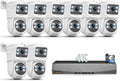 (2026 New) 4K PoE Security Camera System, 8CH NVR with 8 Dual Lens Cameras, Fixed + PTZ Auto Tracking, 130° Wide Angle, AI Human Detection, 2-Way Audio, No Monthly Fee