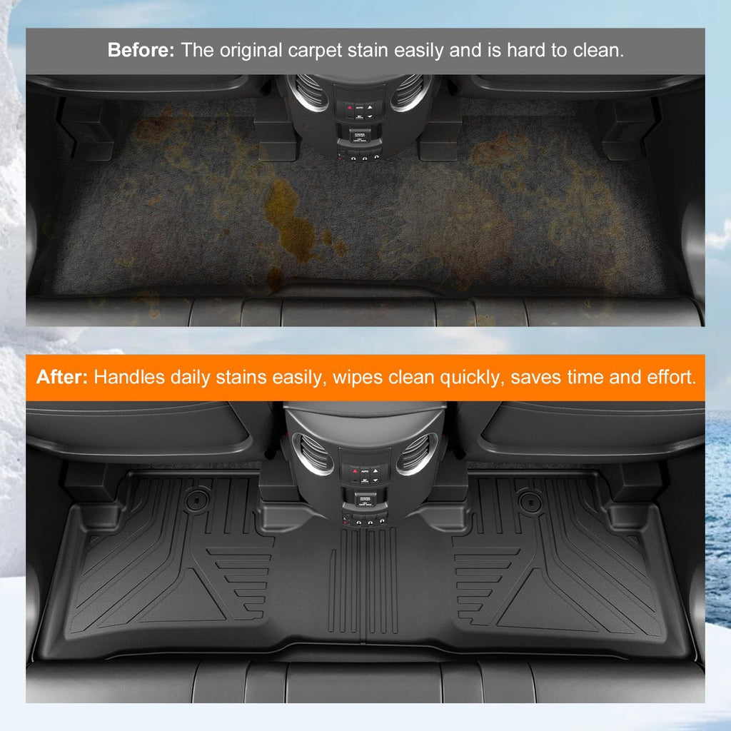 powoq Floor Mats Compatible with 2009-2015 Honda Pilot Cargo Mat Floor Liner Cargo Liner Back Seat Protector Replacement for 2009-2015 Honda Pilot Accessories (Trunk Mat with Backrest Mat+Floor Mats)
