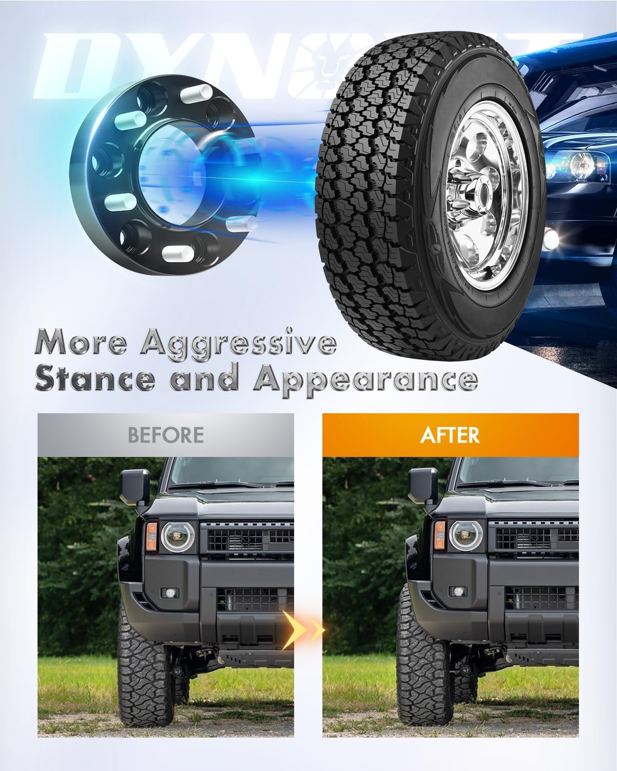 dynofit 6x5.5 Wheel Spacers 1.5inch for 2022-2026 Tundra, 2024+ Tacoma, 2025+ 4Runner, 4Pcs 6x139.7 Wheel Spacer with M14x1.5 Studs 95.2mm Bore Hubcentric Forged Spacer for Toyota & Lexus 6 Lug Truck