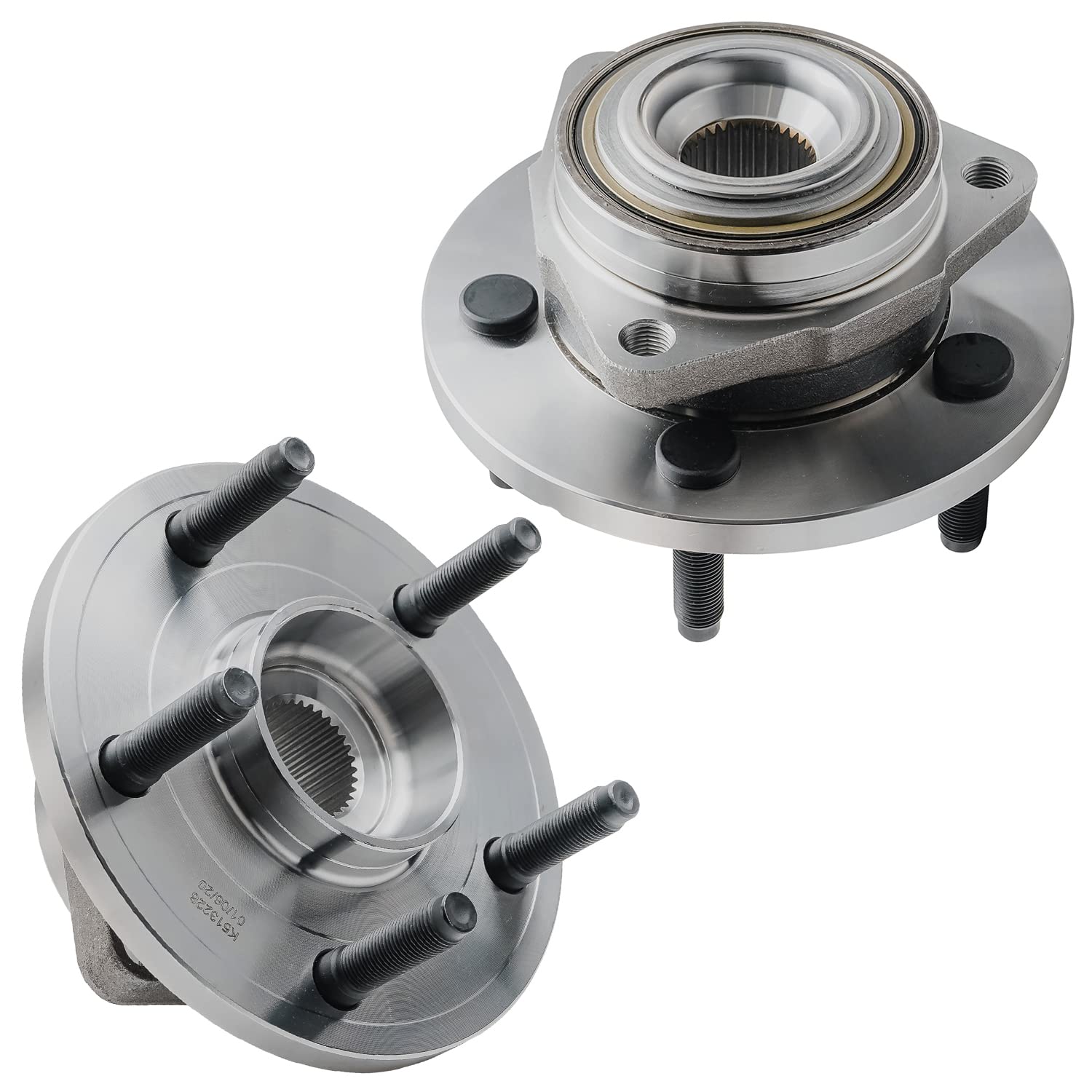 Detroit Axle - Front 2pc Wheel Bearing Hubs for 2005-2010 Dodge Dakota, 2006-2009 Mitsubishi Raider, 2 Wheel Bearing & Hubs Assembly Set 2006 2007 2008 2009 Replacement