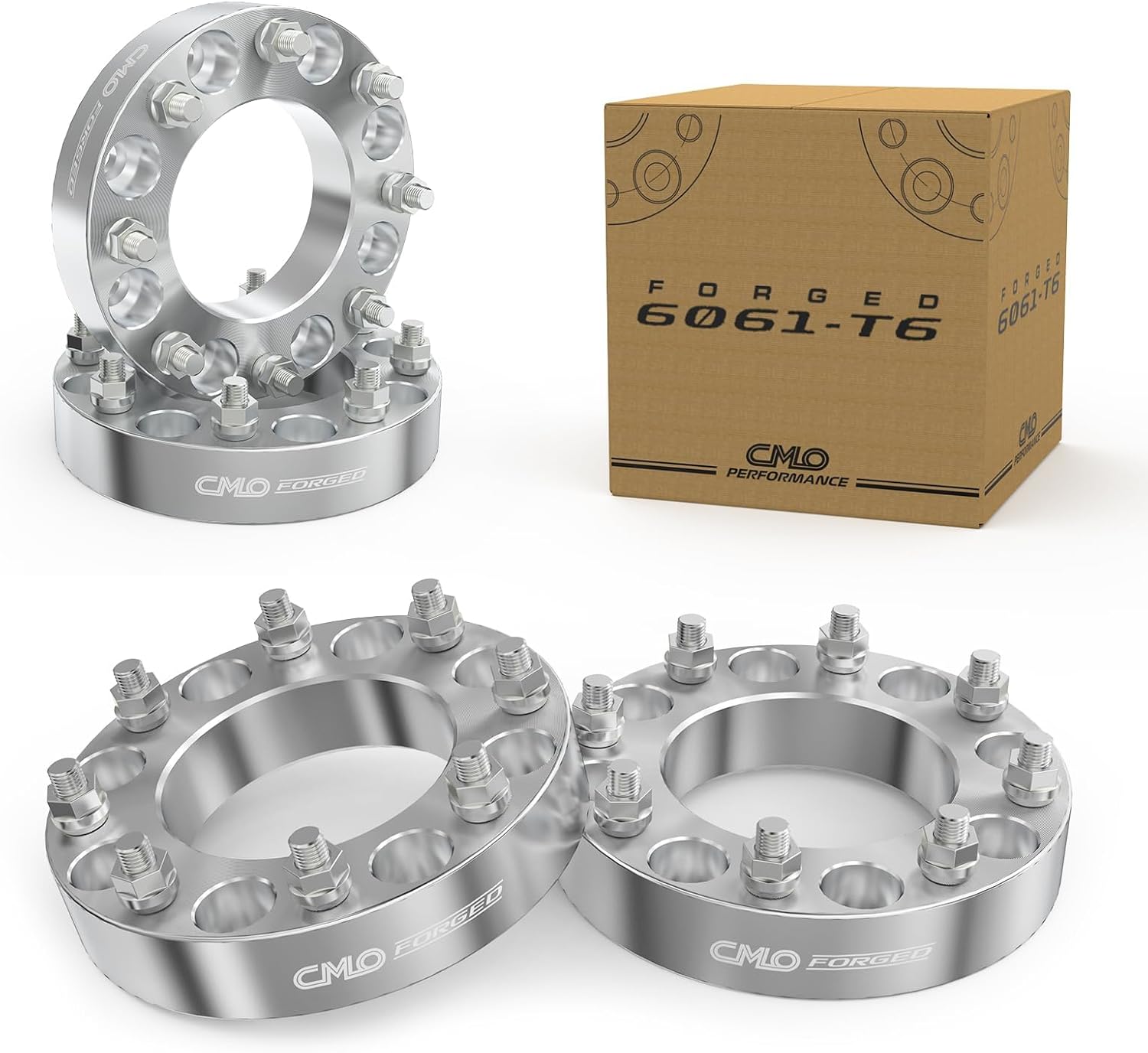 Customadeonly 8x6.5 (8x165.1) to 8x180 Forged Wheel Adapters 1.5 Inch – Compatible for 8x6.5 Hubs to Fit 8x180 Wheels – 4pc Set, 126mm Bore, M14x1.5 Studs