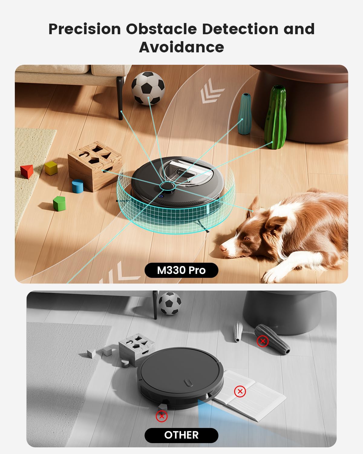 Lefant M330 Pro LiDAR Robot Vacuum and Mop with 2Packs Washable Authentic Replacement Mop Pads