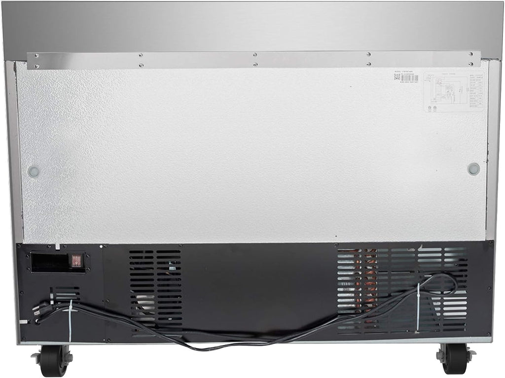 KoolMore 48' Stainless Steel 2 Door Worktop Commercial Freezer with 3 1/2 Backsplash - 12 cu.ft