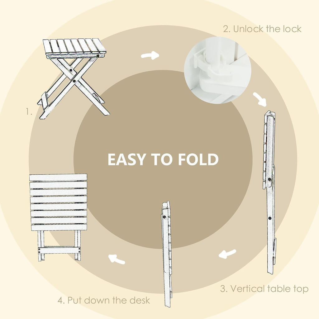 Kozyard 3-Piece Wooden Outdoor Rocking Chair Set with Foldable Side Table, Black Patio Rockers and End Table Furniture Set for Deck, Garden, Porch, Poolside (Black/2Chairs+Table)