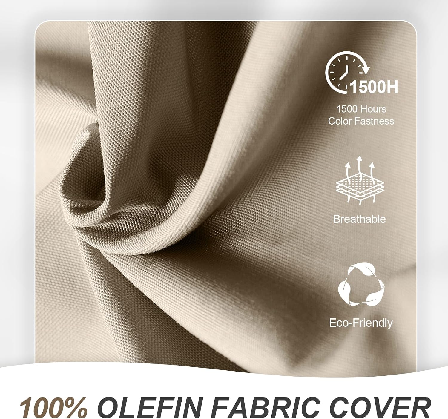 BPS 20 x 20 Inch Outdoor Rocking Chair Cushion Set of 4, Fade-Resistant and Water-Resistant Olefin Fabric Patio Chair Cushions with Removable Cover and Straps for Outdoor/Indoor Swivel, Dining Chairs