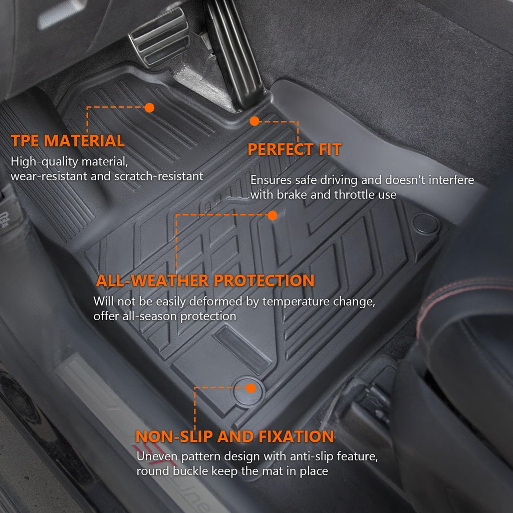 powoq Floor Mats Compatible with 2020-2026 Ford Explorer 6&7 Seats Cargo Mat Cargo Liner TPE Replacement for 2020-2023 2024 2025 2026 Ford Explorer Accessories (Trunk Mat+Backrest Mats+Floor mats)