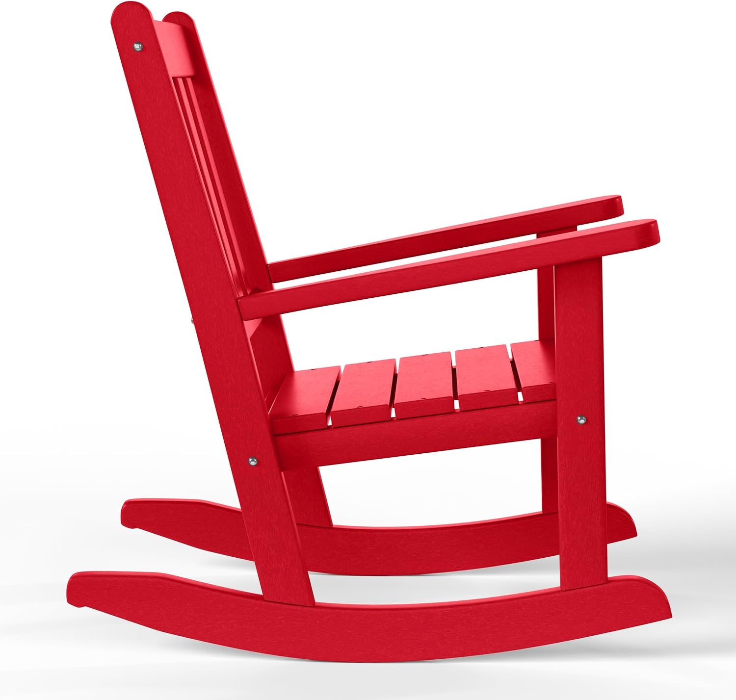 WestinTrends Malibu 3-Piece Kids Outdoor Rocking Chairs Set with Kids Square Side Table, Red