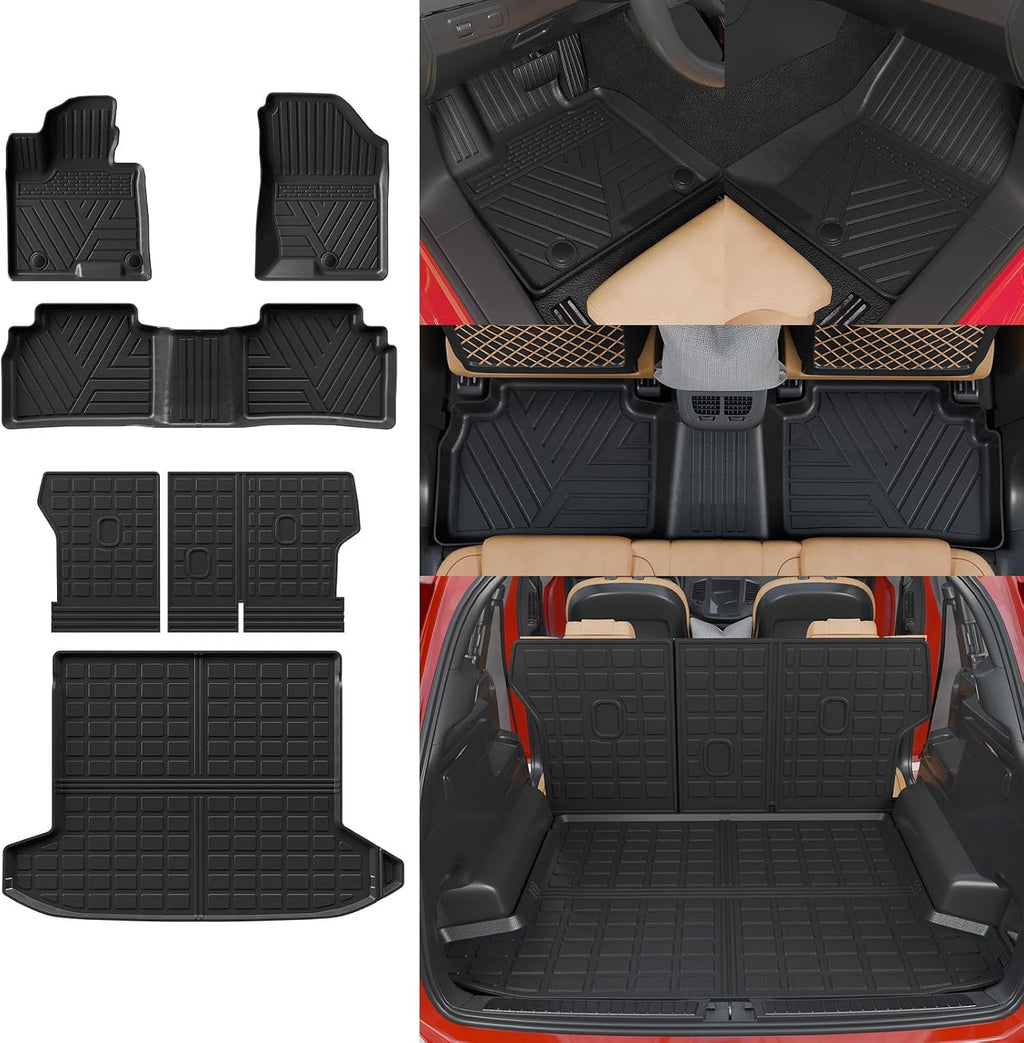 Floor Mats Compatible with 2022-2025 2026 Hyundai Tucson Trunk Mat Cargo Liner Cargo Mat TPE All Weather Back Seat Cover Protector 2024 Tucson Accessories(Floor Mats+Backrest Mats+Trunk Mat)