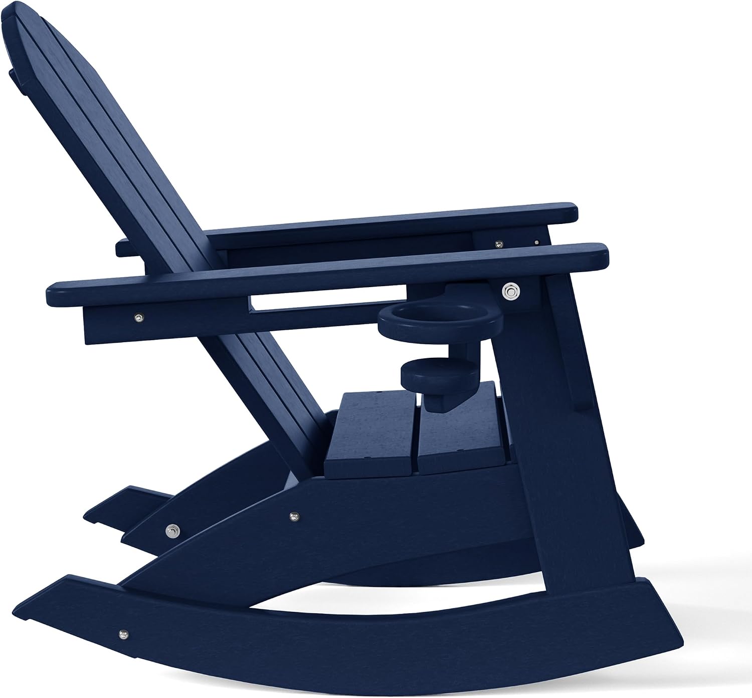WestinTrends Malibu Outdoor HDPE Plastic Preschool Toddler Classic Adirondack Rocking Chairs (Set of 2), Navy Blue