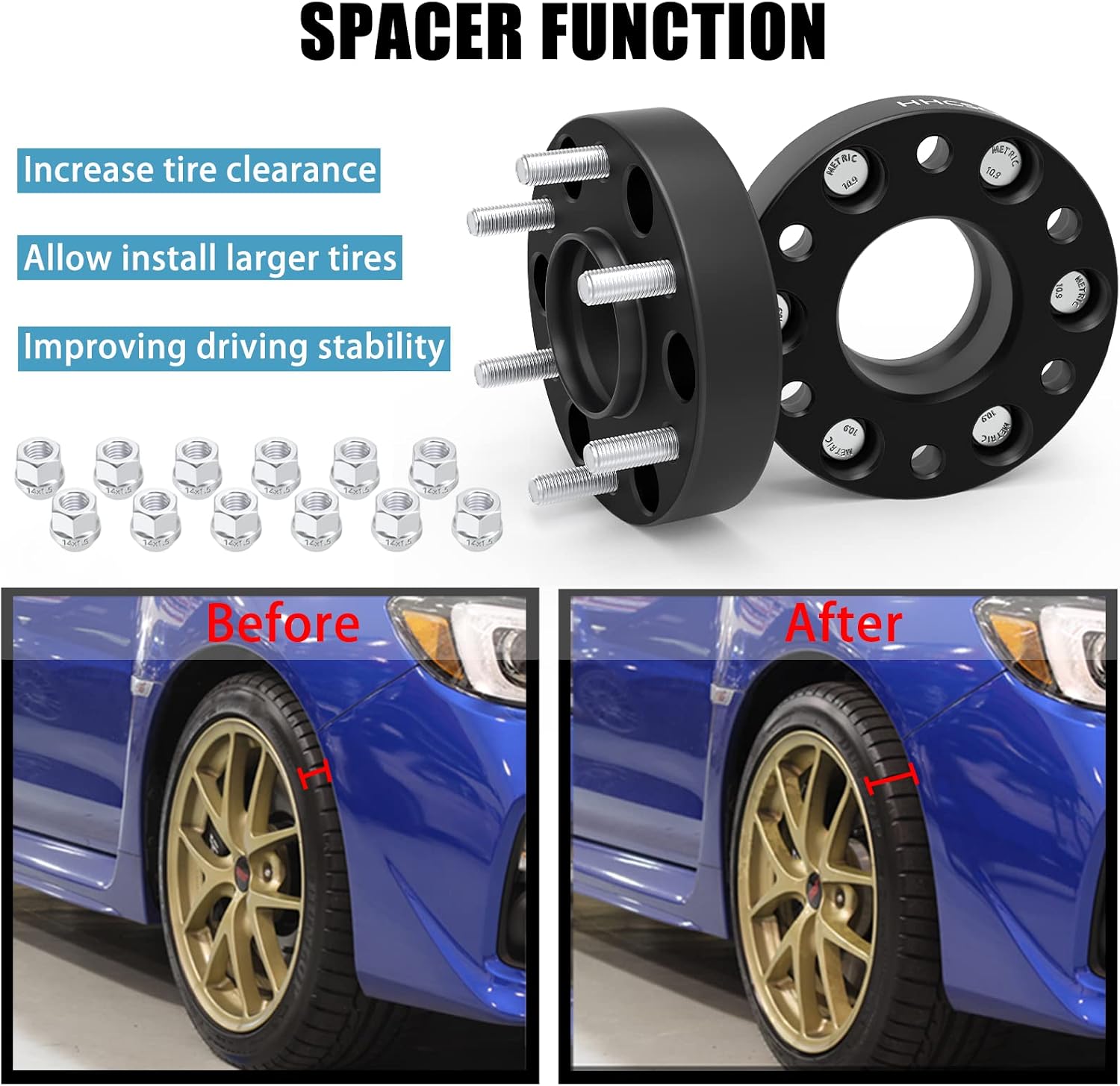 6x5.5 Wheel Spacers 1.5 inch Hub Bore 77.8mm M14x1.5 Studs 1.5' 6x139.7mm | Fits for 2019 2020 2021 2022 2023 Dodge Ram 1500 4PCS