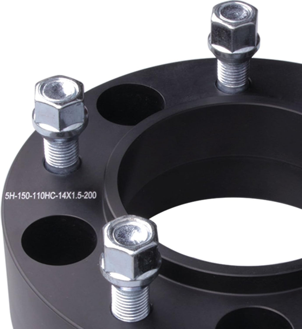 4pc Forged 5x150 Hubcentric Wheel Spacers 2 Inch with 14x1.5 Stud 110mm Hub | Compatible with Toyota 5 Lug for 2007-2021 Tundra, 1998-2021 Land Cruiser, 2008-2022 Sequoia, 2008-2021 LX 570