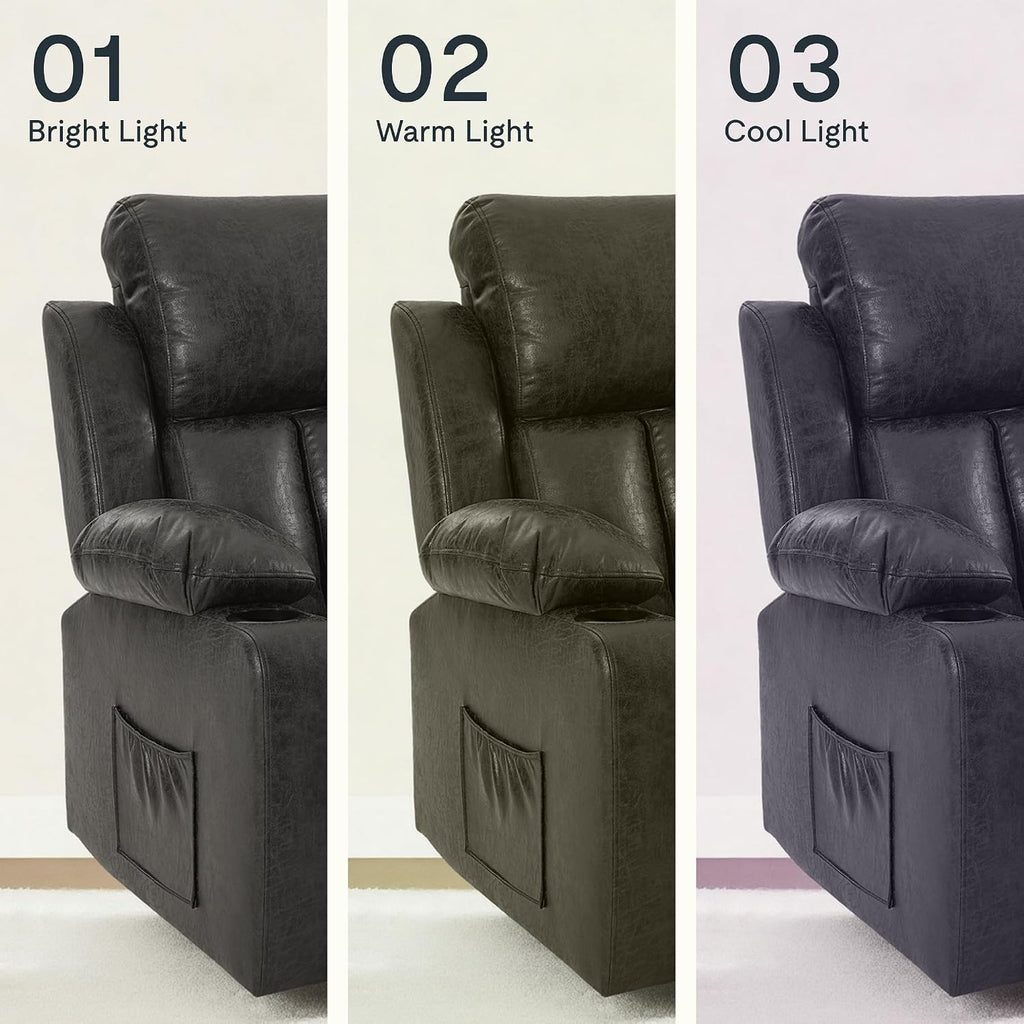 FLEXISPOT XL31-XL Oversized Power Lift Recliner Chair for Elderly, 27.4' Extra Wide Lay Flat Lift Chair w/Massage & Heat, Dual Motor Electric Reclining Chair for Big & Tall(Oversized, Dark-Grey)