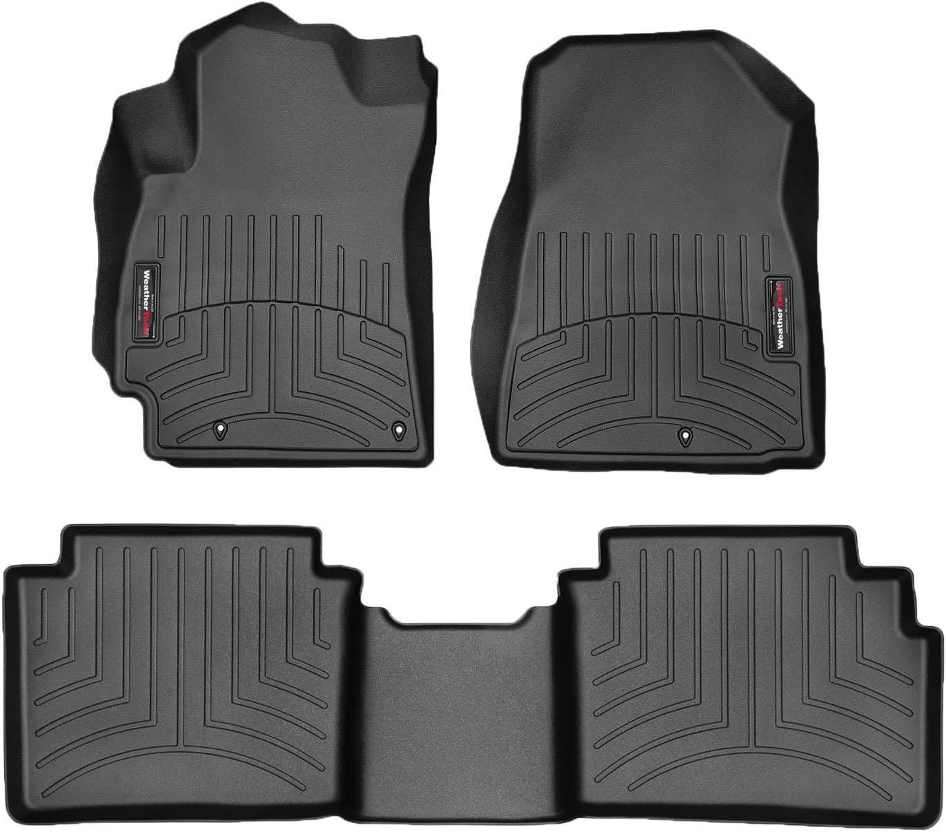 WeatherTech Custom Fit FloorLiners for Kia Forte - 1st & 2nd Row (441486-1-2), Black