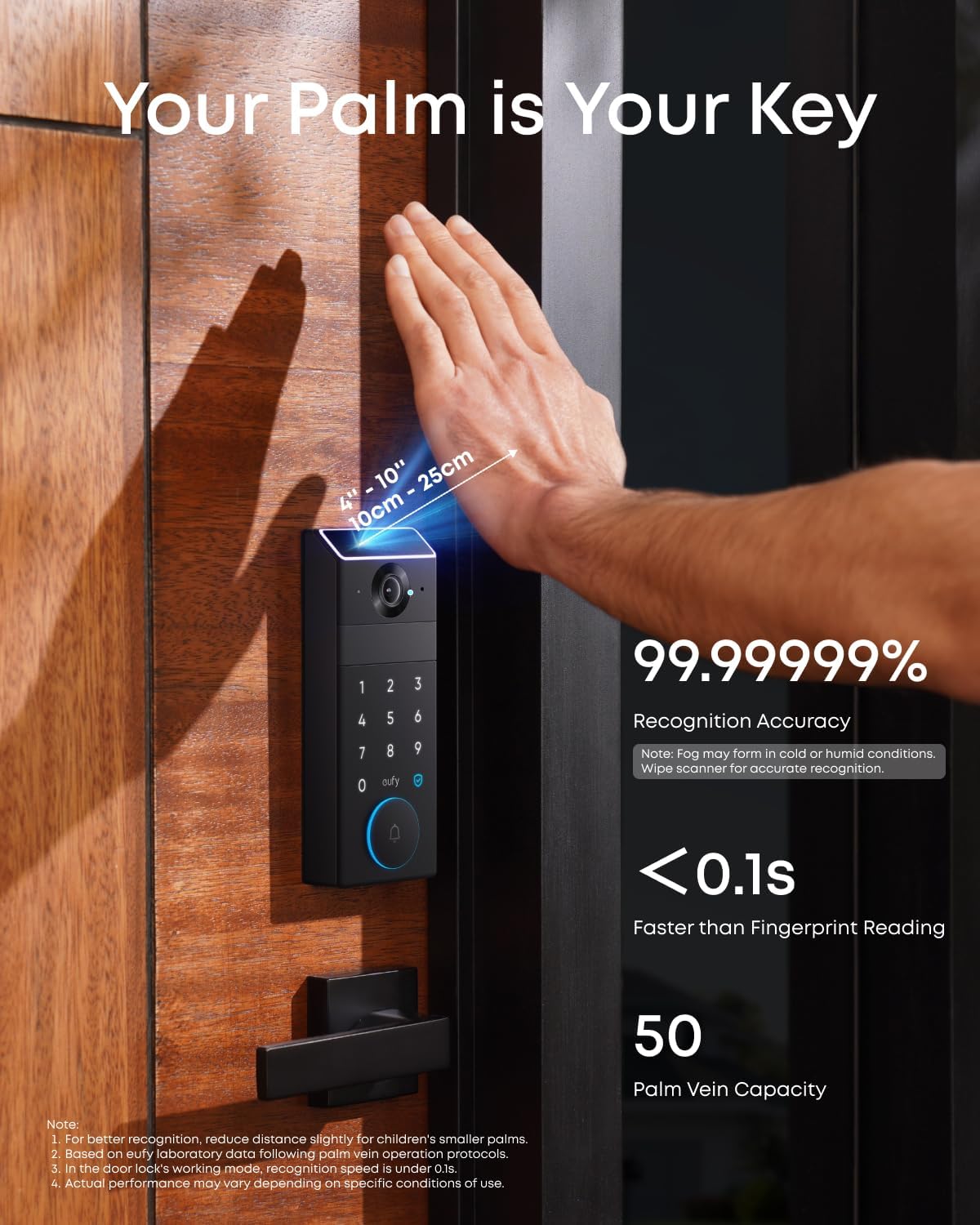 eufy FamiLock S3 + eufy Security SoloCam S340, Smart Lock with Palm Vein Recognition, Keyless Entry Door Lock for Front Door, 3-in-1 Wi-Fi Keypad Deadbolt+ 2K HDR Camera+ Doorbell, ANSI/BHMA Grade