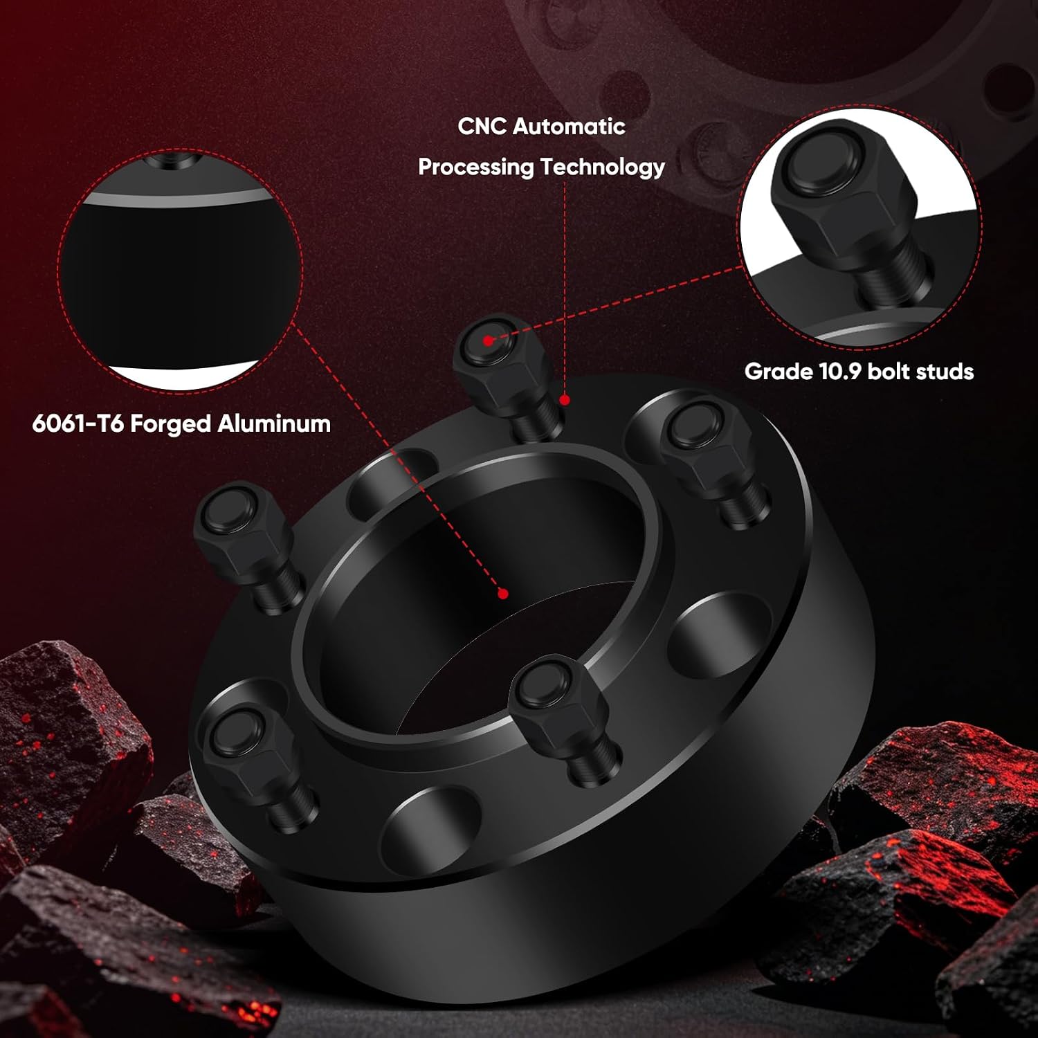 5x150/5x5.9 Hubcentric Wheel Spacers 2' / 4pc with M14x1.5 Studs + 110mm Hub Bore for Toyota Land Cruiser for Sequoia for Tundra Wheel Spacers/for Lexus LX 470 LX 570 Wheel Spacers