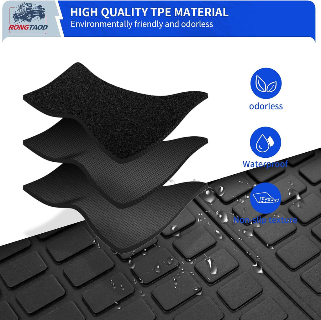 Rongtaod Floor Mats Compatible with 2023 2024 2025 2026 Honda Pilot Cargo Mat Trunk Mat Cargo Liner Back Seat Cover Protector All Weather Pilot Accessories (Trunk Mat with Backrest Mat+Floor Mats)