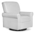 Evolur London Upholstered Plush Seating Glider Swivel, Ergonomically Designed for Nursery in Misty Grey, Tool-Free Assembly, Easy to Clean, Greenguard Gold Certified, Environmentally Conscious Glider