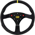 OMP 320 SP Steering Wheel Black Grip Silver Center