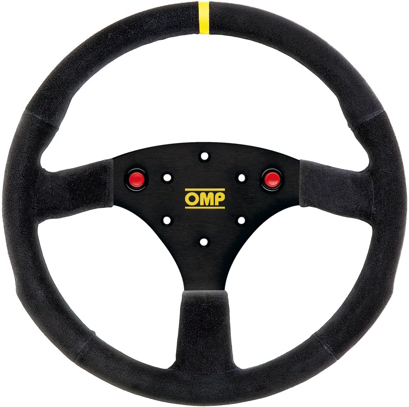 OMP 320 SP Steering Wheel Black Grip Silver Center