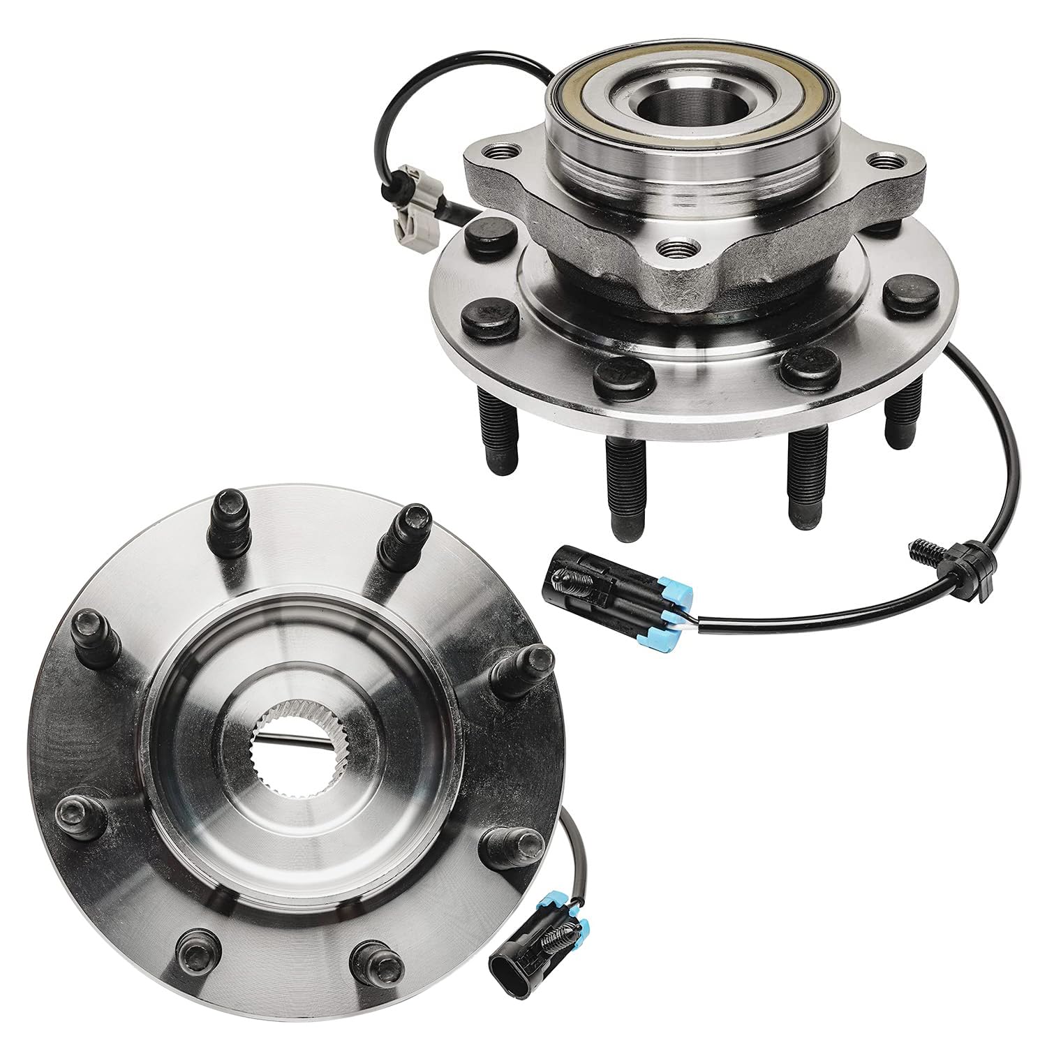 Detroit Axle - 4WD Front Wheel Bearing Hubs for 2001-2006 Chevrolet Silverado 3500 GMC Sierra 3500, 2007 Sierra 3500 Classic Wheel Bearing and Hubs Assembly Replacement