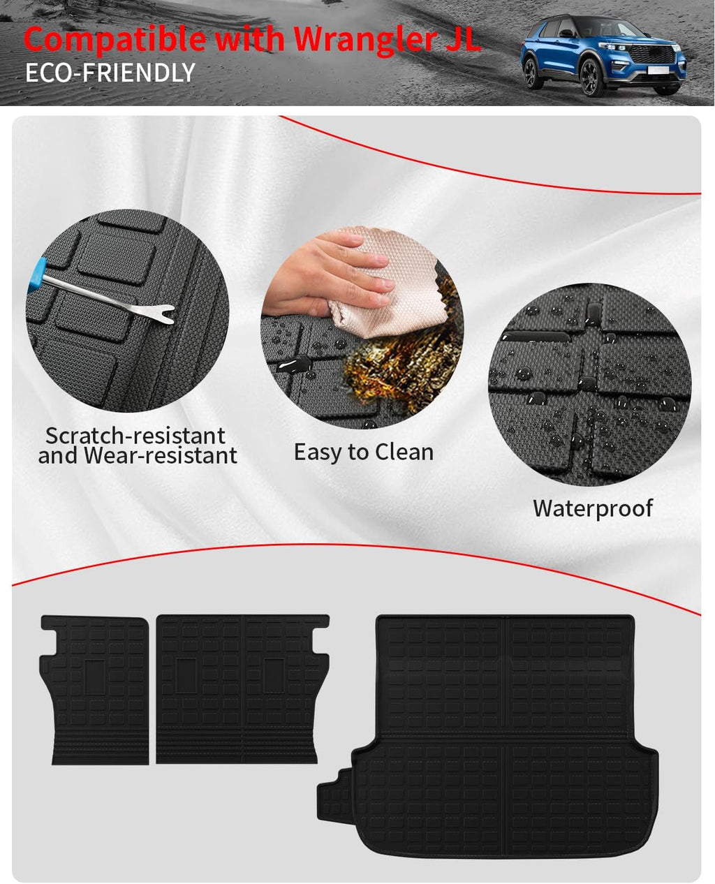 Floor Mats Compatible with 2020-2025 Subaru Outback Cargo Liner Cargo Mat Trunk Liner TPE All Weather Back Seat Cover Protector 2024 Outback Accessories (Trunk Mat+Bakcrest Mats+Floor Mats)