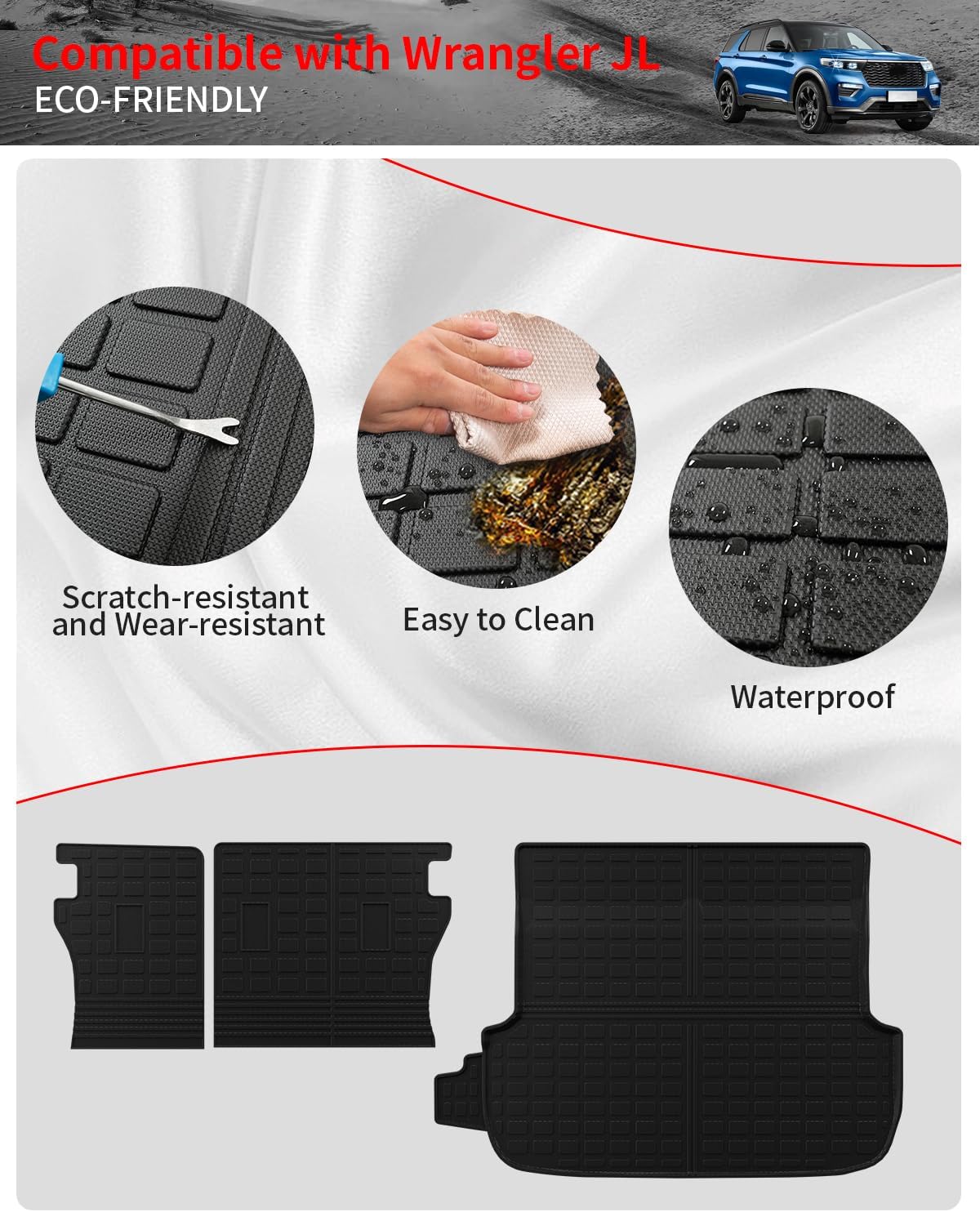 Floor Mats Compatible with 2020-2025 Subaru Outback Cargo Liner Cargo Mat Trunk Liner TPE All Weather Back Seat Cover Protector 2024 Outback Accessories (Trunk Mat+Bakcrest Mats+Floor Mats)
