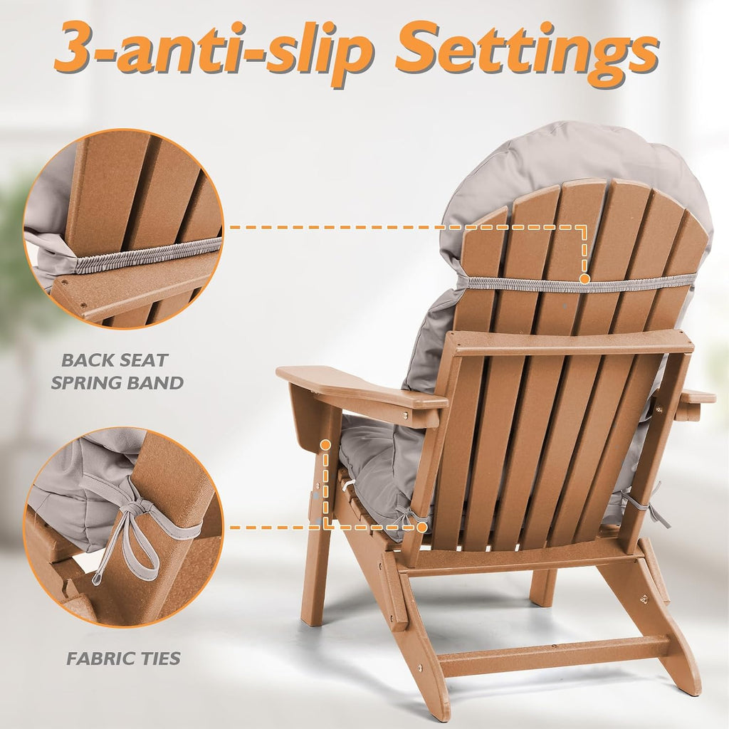 Adirondack Chair Cushions Set of 4, Rocking Chair Cushions High Back, Thickened Patio Chair pad for Indoor and Outdoor, 44''L x 19''W x 4''H