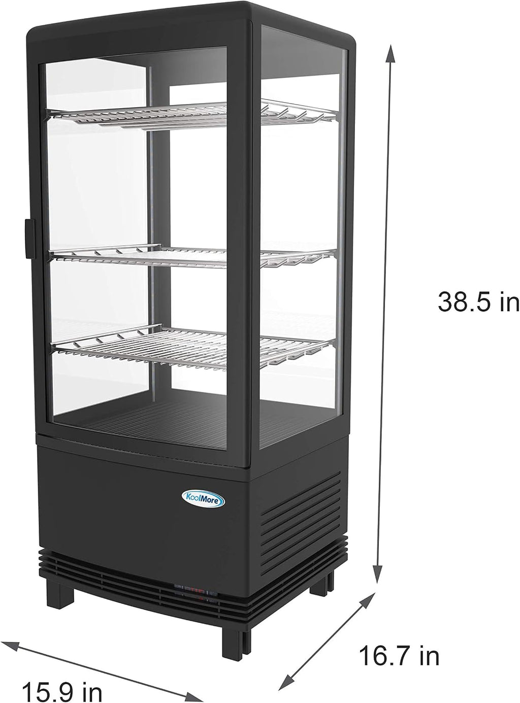 KoolMore CDCU-3C-BK Display Refrigerator, Black, 3cubic feet