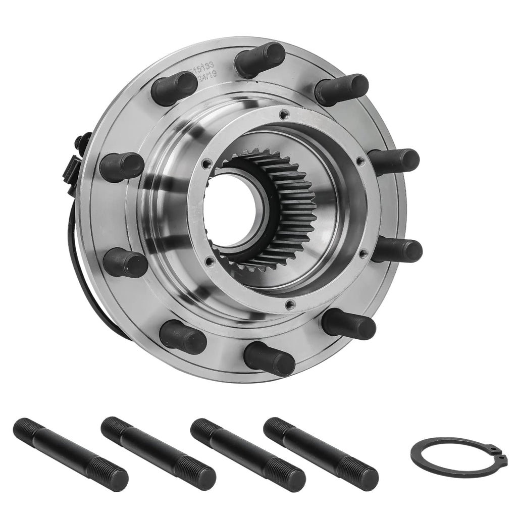 Detroit Axle - 4WD Front 2pc Wheel Bearing Hubs for 2011-2016 Ford F-450 F-550 Super Duty, 2 Wheel Bearing and Hubs Assembly 2012 2013 2014 2015 Replacement