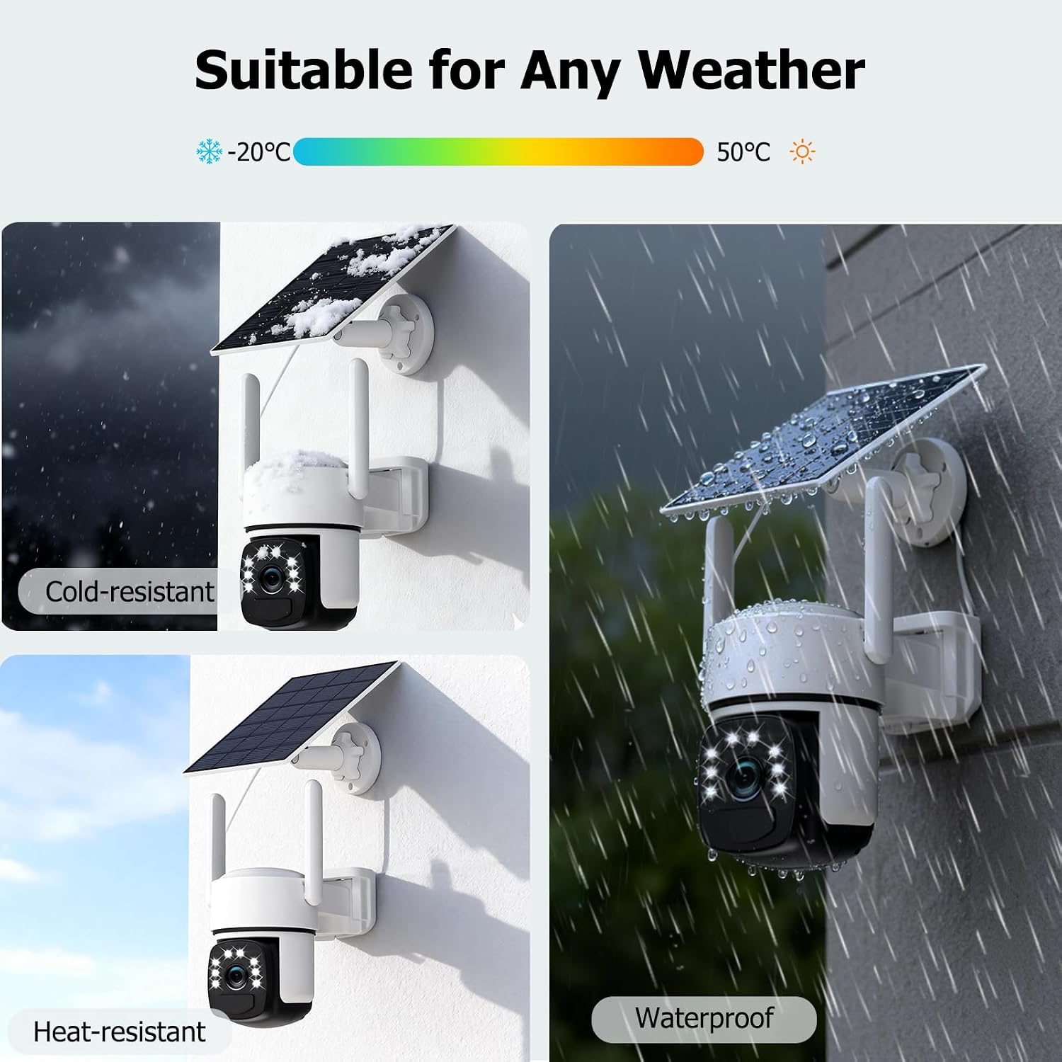 Solar Security Cameras Wireless Outdoor, 4 Cam-Kit, 4MP Home Security System with Color Night Vision, 2.4G & 5G WiFi, 360° Pan & Tilt, 32GB Local Storage, No Subscription, Motion Detection, Spotlight