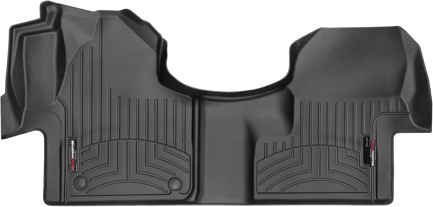 WeatherTech Custom Fit FloorLiners for Mercedes Sprinter, Sprinter, eSprinter - 1st Row - Over The Hump (4415221), Black