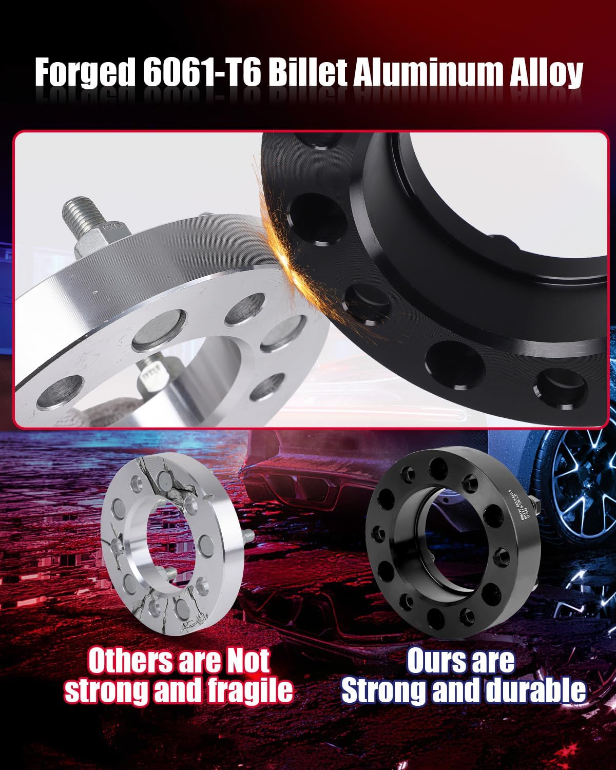 FLYCLE 1.5 inch 5x5 Hubcentric Wheel Spacers for 2018-2025 Wrangler JL/JLU, 2019-2025 Gladiator JT, 5x127mm Forged Wheel Spacer with 14x1.5 Studs & 71.5mm for 2011-2025 Grand Cherokee WK2 Durango