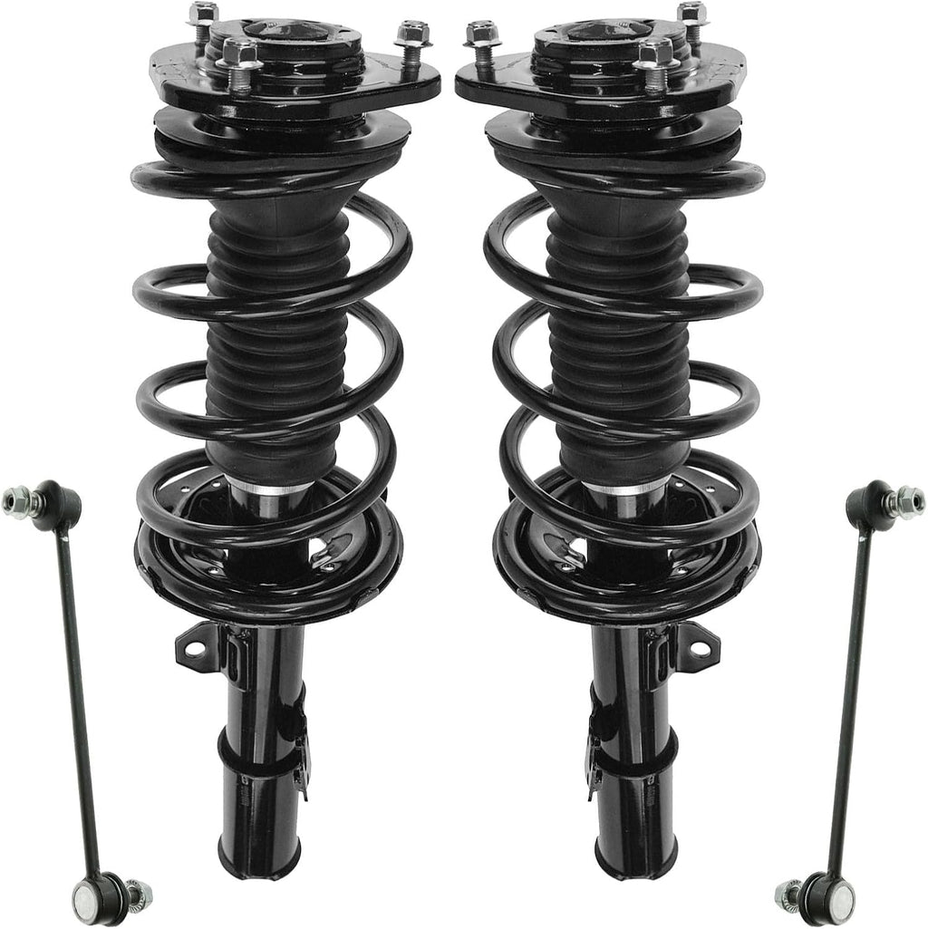 TRQ Front Suspension Kit Complete Strut & Coil Spring Assembly Sway Bar Stabilizer Link Compatible with 2005-2010 Scion tC