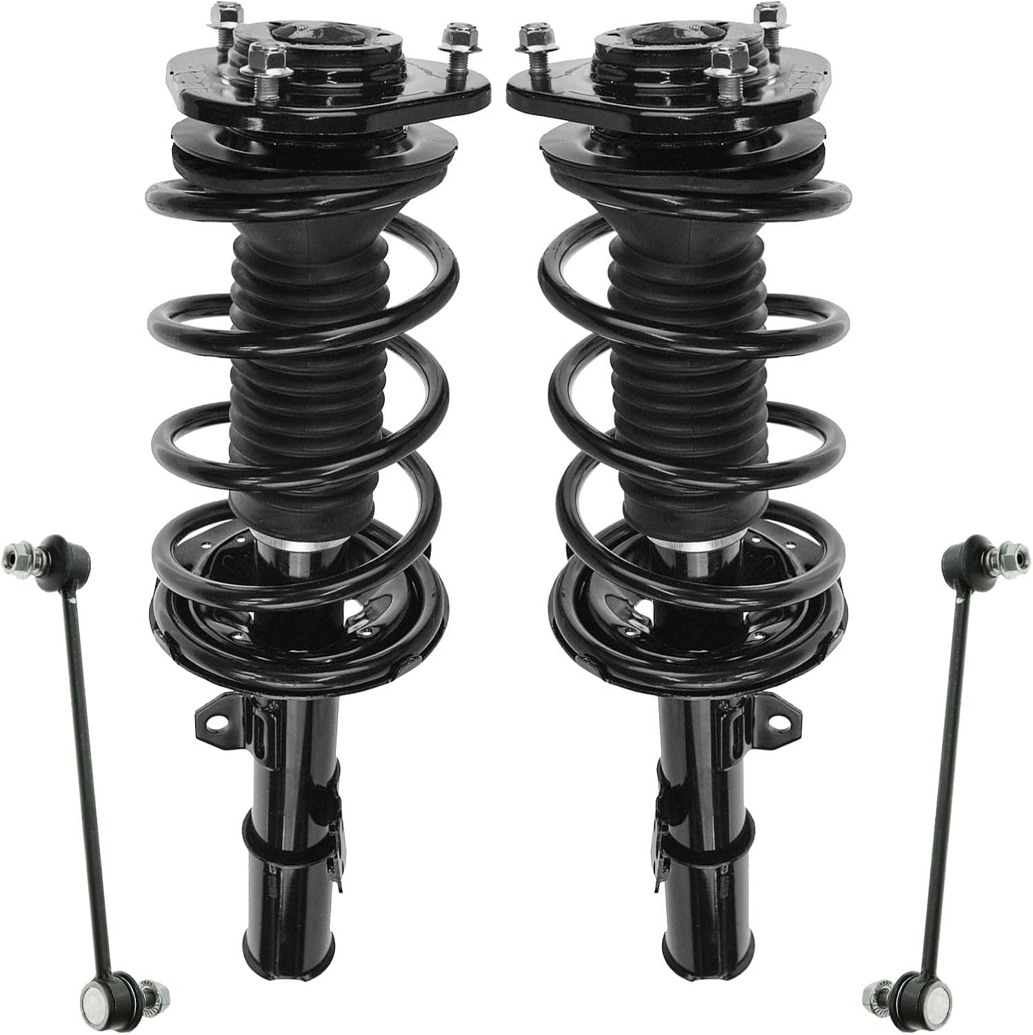 TRQ Front Suspension Kit Complete Strut & Coil Spring Assembly Sway Bar Stabilizer Link Compatible with 2005-2010 Scion tC